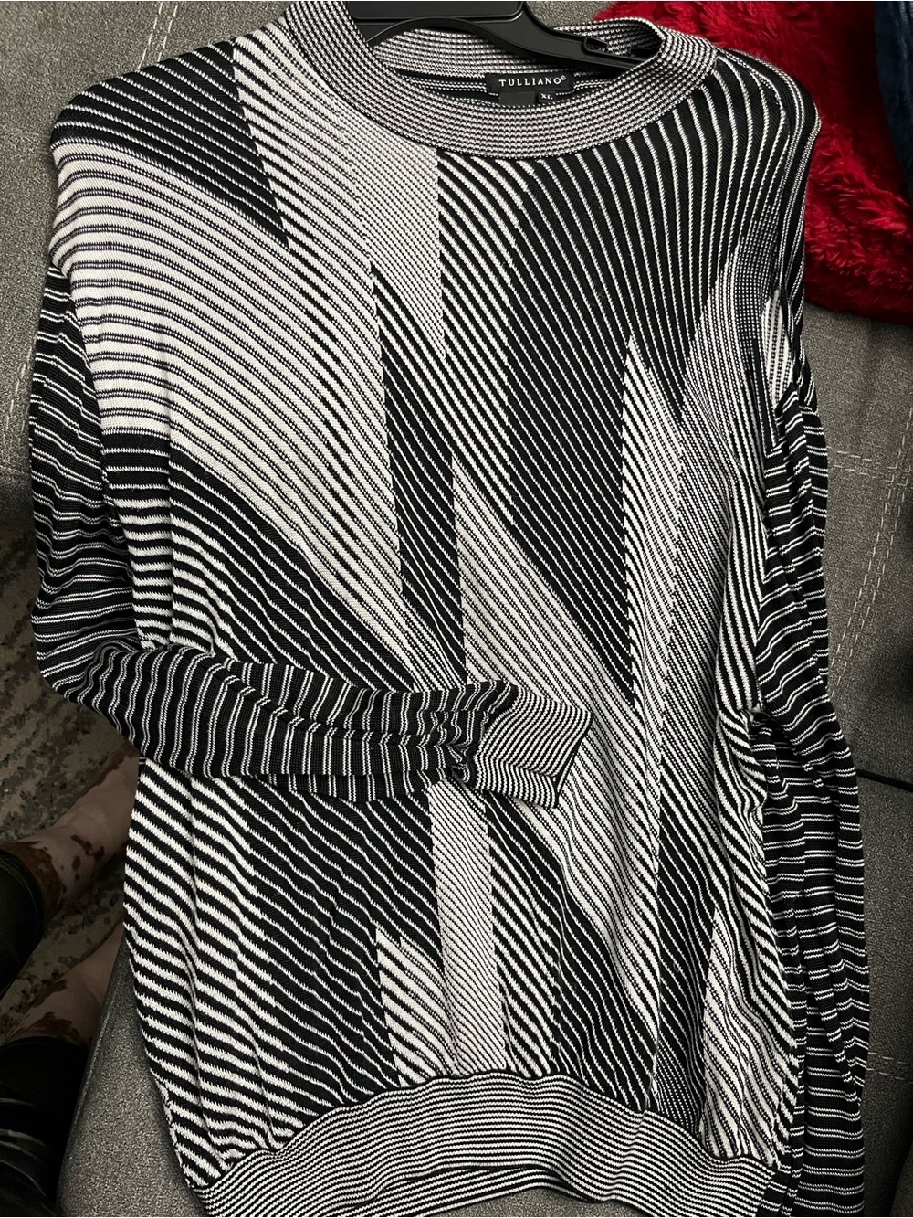 Tulliano Black & White Striped Knit Dress